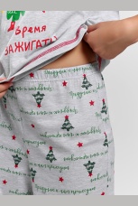 Новогодняя пижама для девочки Праздник-1 кармеланж