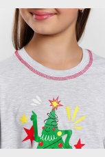 Новогодняя пижама для девочки Праздник-1 кармеланж