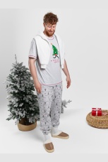 Новогодняя пижама family look Праздник-5 кармеланж