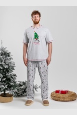 Новогодняя пижама family look Праздник-5 кармеланж