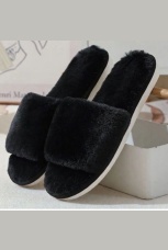 Женские тапочки Пушистые, резиновая подошва
