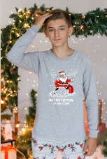 Новогодняя пижама для мальчика Лапландия-2 серый
