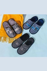 Мужские тапочки Джинса+велсофт, закрытый нос, мягкая подошва