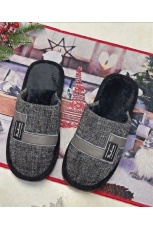 Мужские тапочки Джинса+велсофт, закрытый нос, мягкая подошва