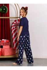 Новогодняя пижама для девочки Коляда-1 темно-синий
