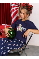 Новогодняя пижама для девочки Коляда-1 темно-синий