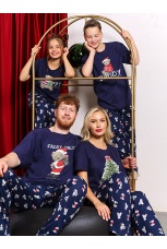 Новогодняя пижама для мальчика Коляда-2 темно-синий