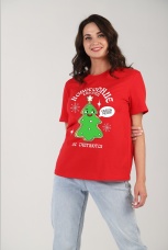 Футболка новогодняя женская family look Карнавал-3