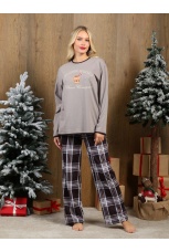 Новогодняя женская пижама family look Твикс-3