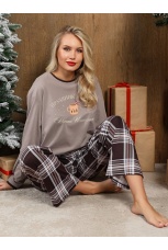 Новогодняя женская пижама family look Твикс-3