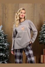 Новогодняя женская пижама family look Твикс-3