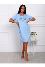 Сорочка женская голубая с бабочками