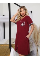 Халат женский бордовый с цветком