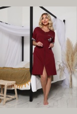 Халат женский бордовый с цветком