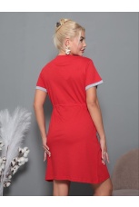 Халат женский красный с котом