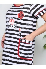 Туника женская в полоску с розой