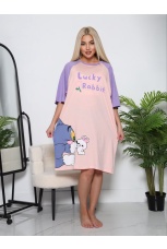 Туника женская розовая, счастливый кролик